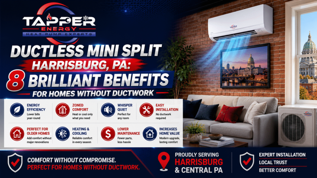 Ductless mini split Harrisburg PA 8 brilliant benefits for homes without ductwork