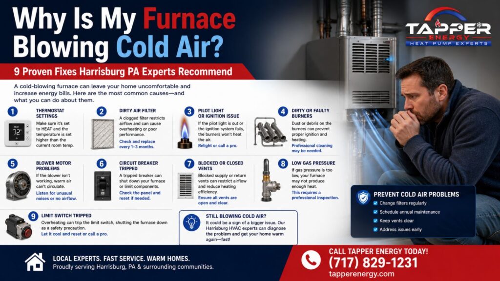 Why Is My Furnace Blowing Cold Air? 9 Proven Fixes Harrisburg PA Experts Recommend