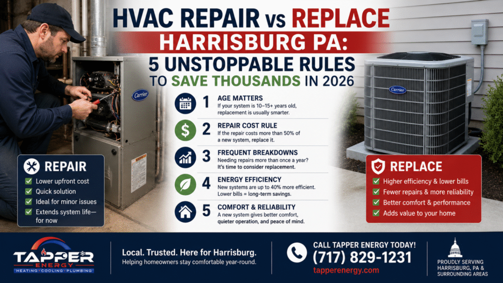HVAC Repair vs Replace Harrisburg PA: 5 Unstoppable Rules to Save Thousands in 2026