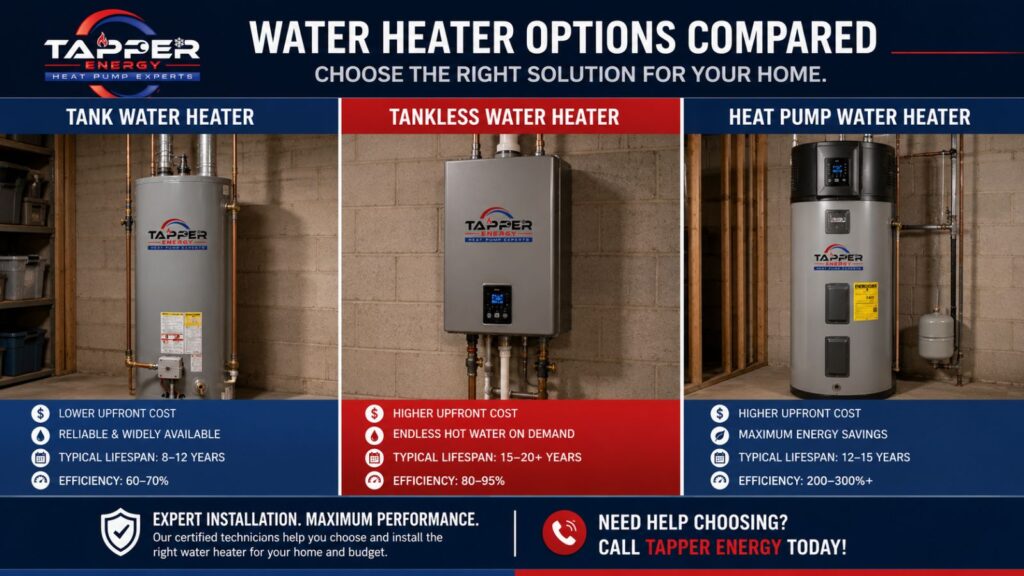water heater replacement cost comparison by type Harrisburg