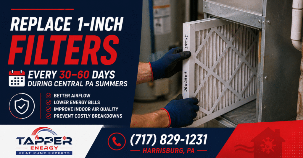 Clean vs dirty AC filter comparison — AC tune-up Harrisburg PA