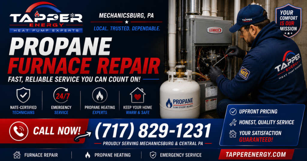 propane furnace repair Mechanicsburg PA — call Tapper Energy (717) 829-1231