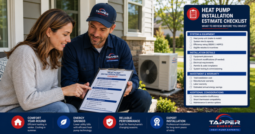 Heat pump installation cost Pennsylvania rebates and tax credit status for 2026