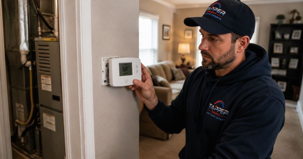 Furnace short cycling Harrisburg PA caused by a poorly placed or low-battery thermostat