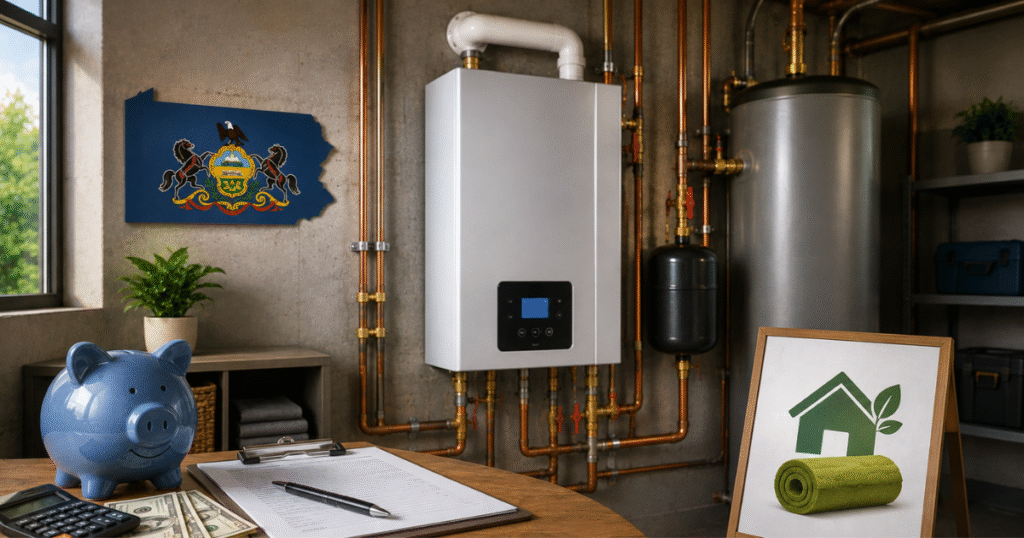 Boiler replacement cost Harrisburg PA rebates and PHFA financing options for 2026