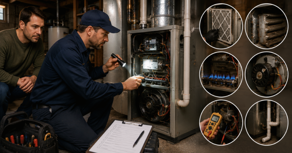 Furnace smell Harrisburg PA technician inspection from Tapper Energy