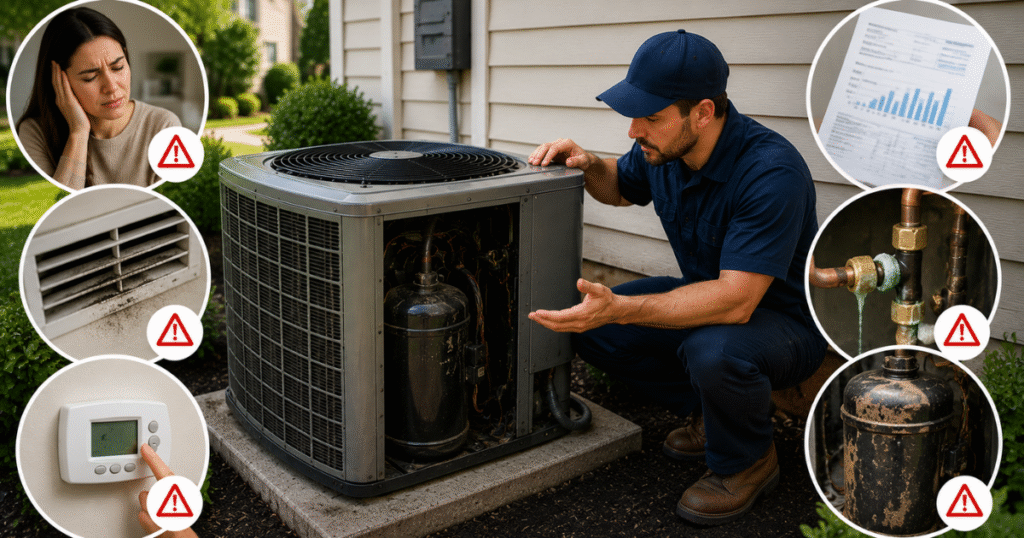 AC compressor cost Harrisburg PA warning signs