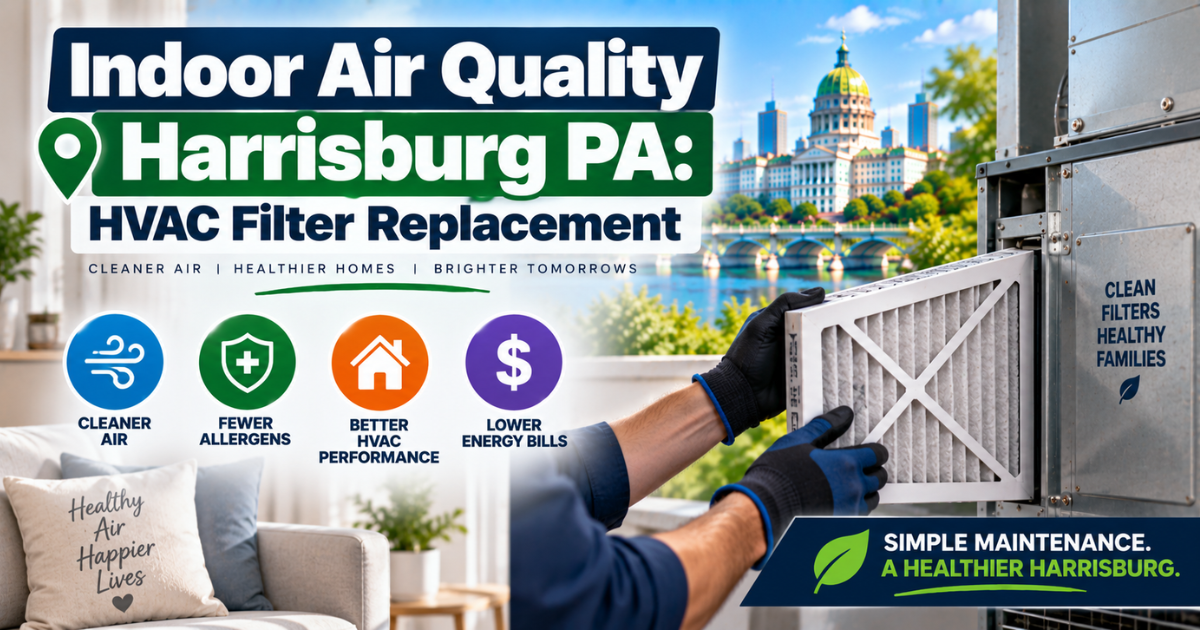 Indoor air quality Harrisburg PA tip: replace HVAC air filters every 1 to 3 months