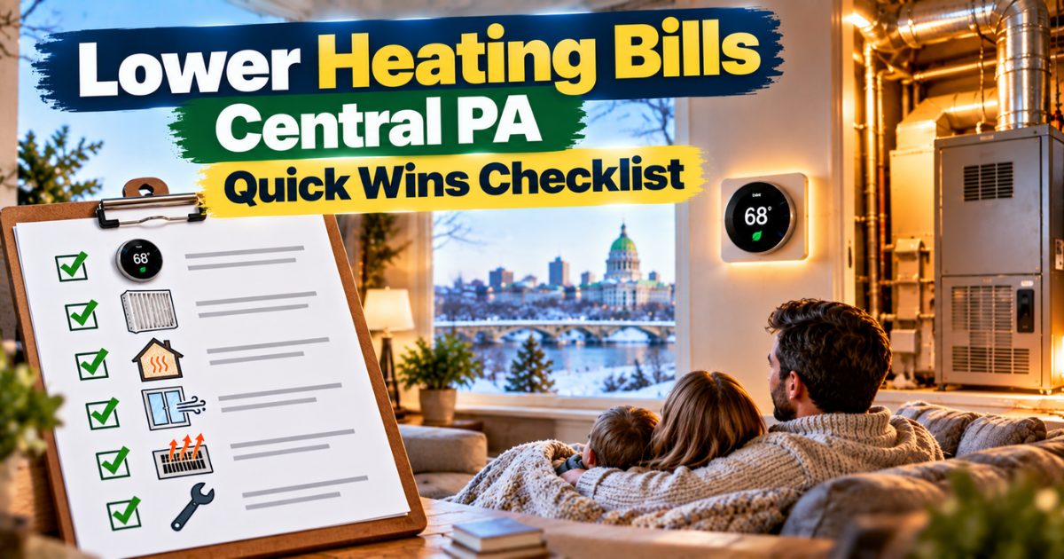 Checklist of quick wins to lower heating bills Central PA homes can start this fall
