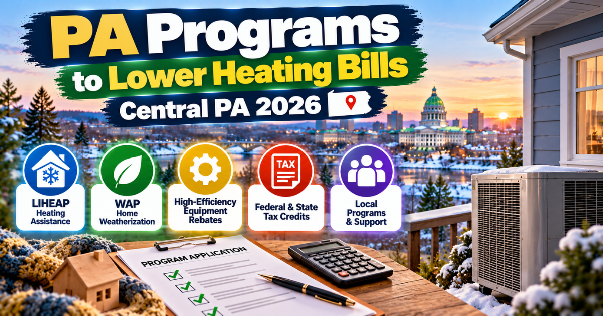 Pennsylvania assistance programs that lower heating bills Central PA households pay