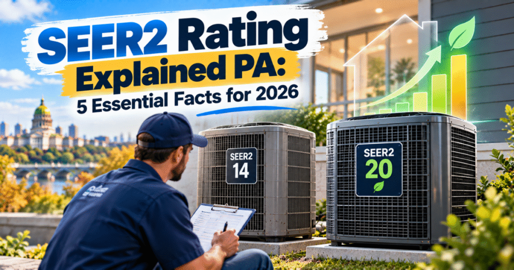 SEER2 rating explained for Pennsylvania homeowners with 2026 minimum efficiency levels
