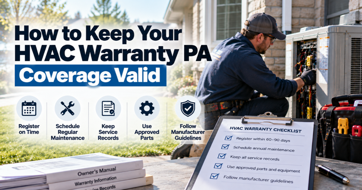 HVAC warranty PA checklist to keep coverage valid with maintenance and records